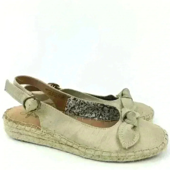New Life Stride Flats Size 6 Ricki Espadrilles Bow - Picture 1 of 8